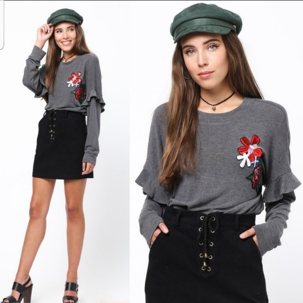 Hpruffled Flower Patch Top